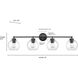 Jonatan 4 Light 35 inch Vintage Brass Vanity Light Wall Light